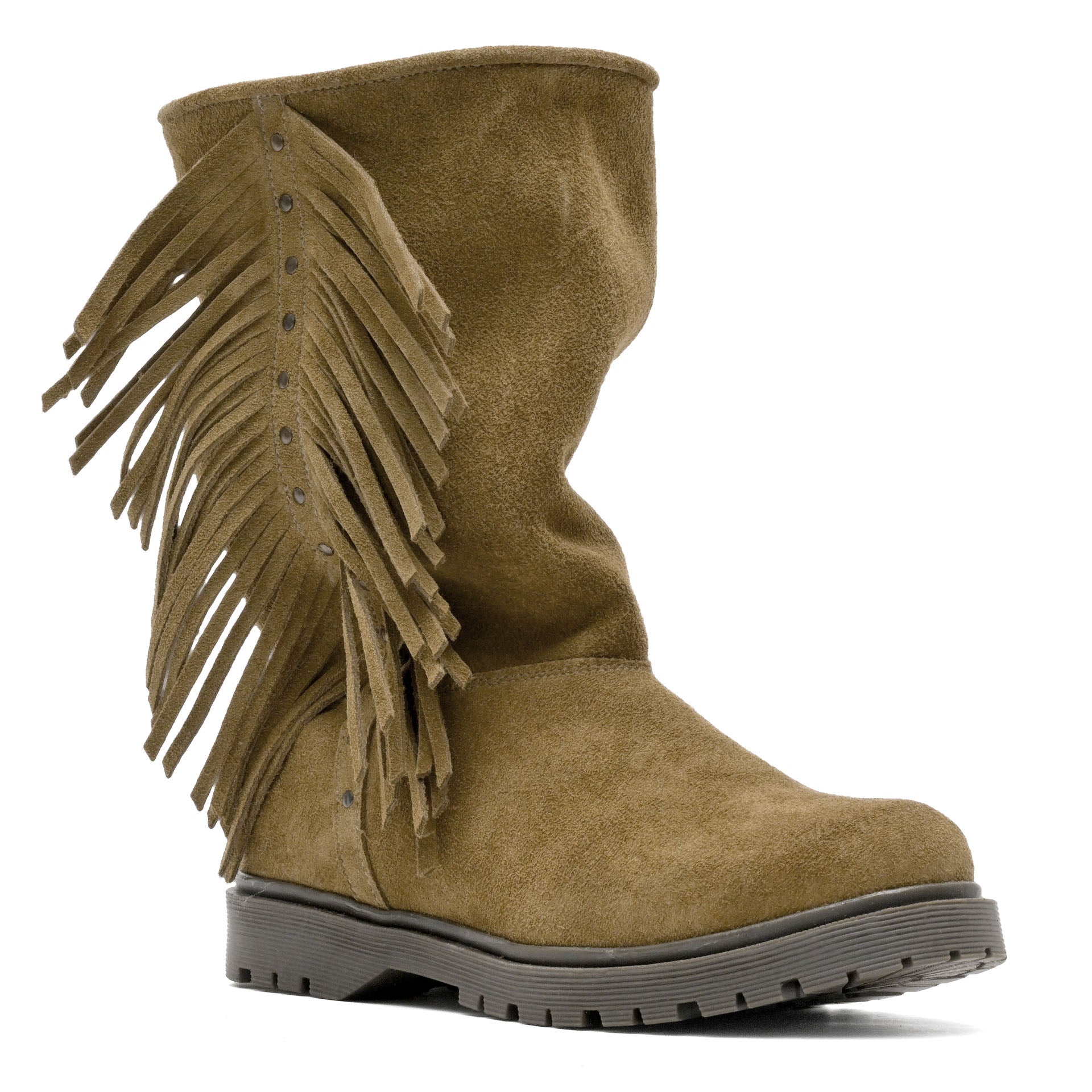 Fringe High Suede Olive