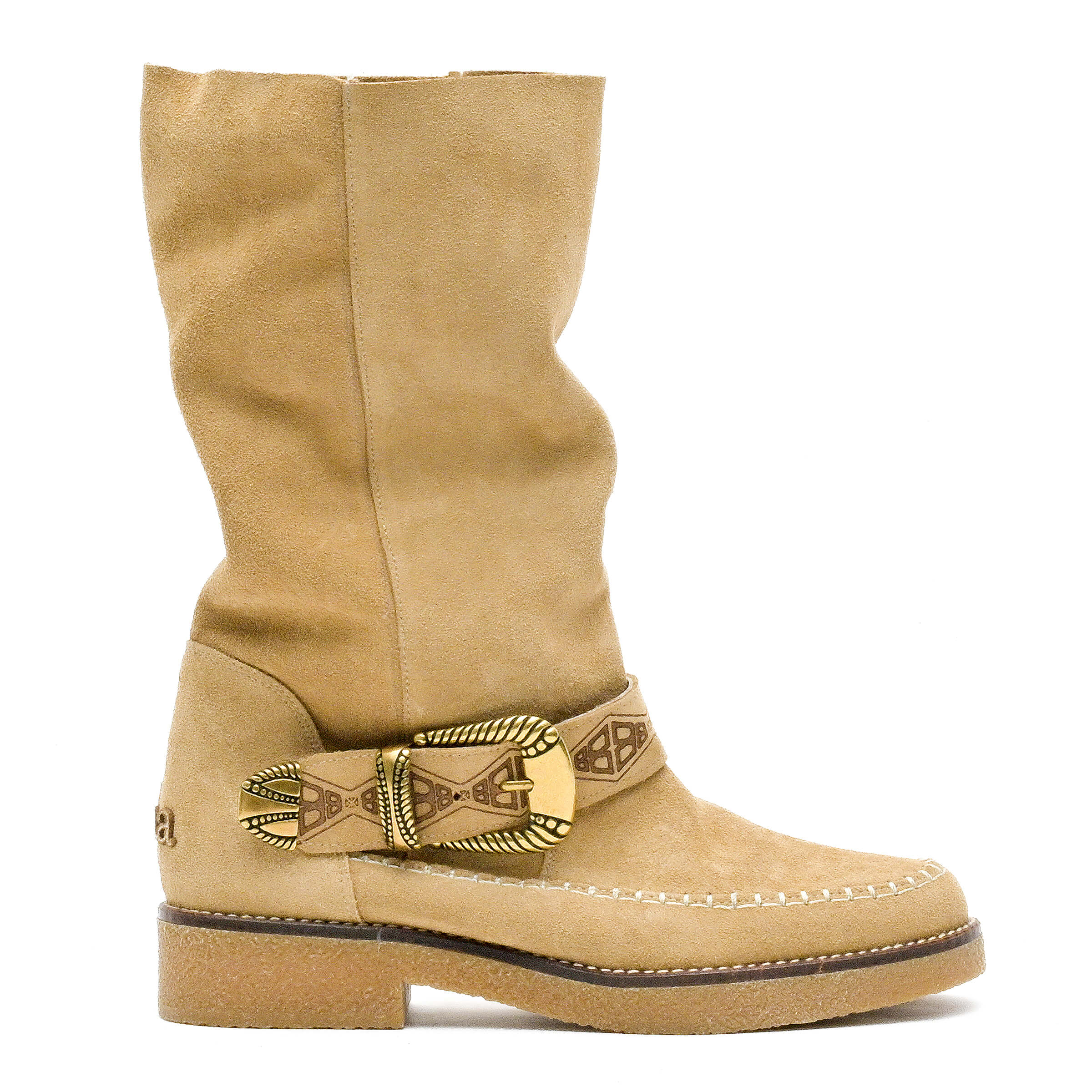 Moc High Buckle Taupe
