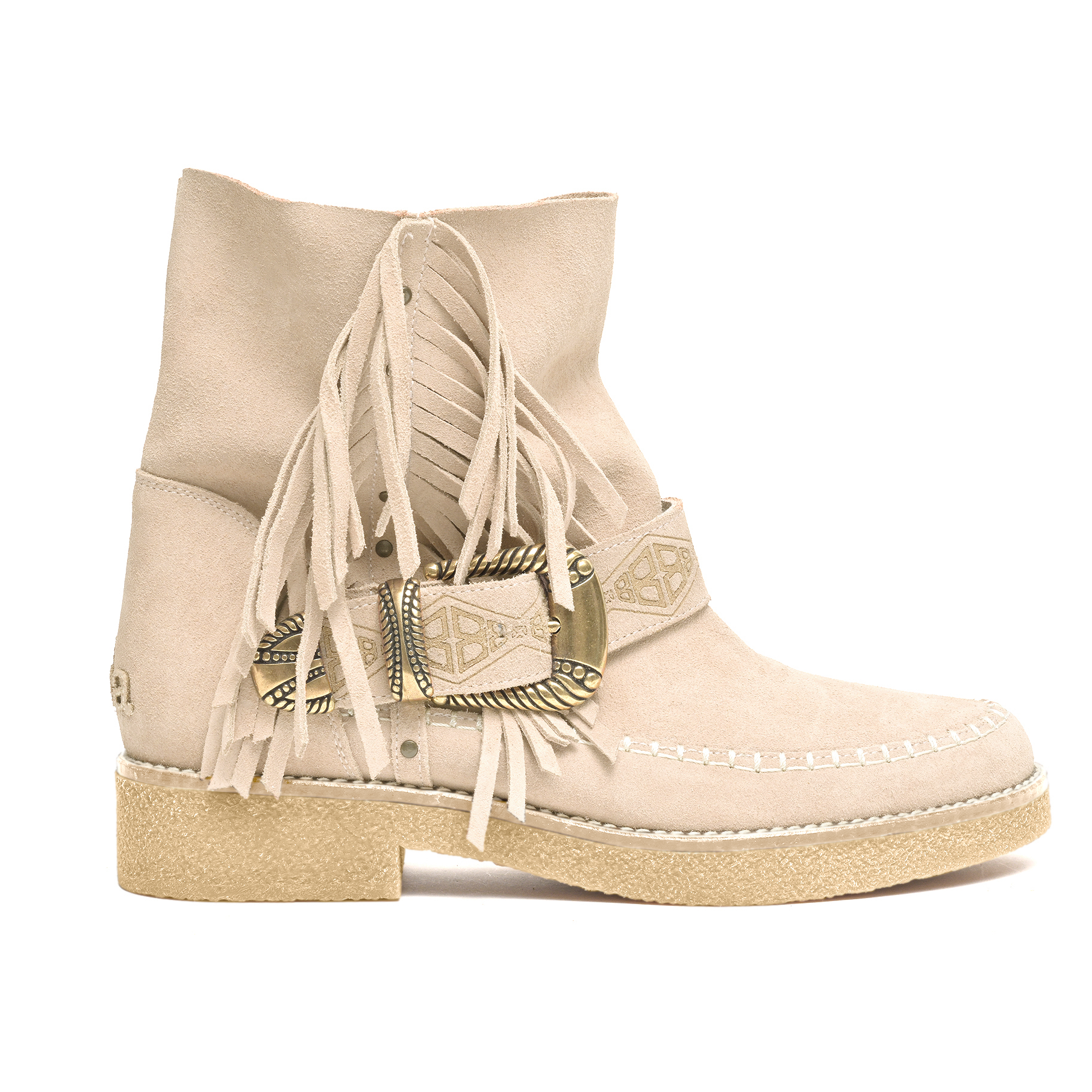 Moc Low Buckle/Fringe Cream
