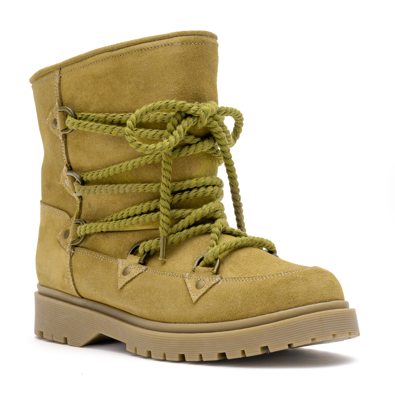 Tibet Stud Suede Kaki