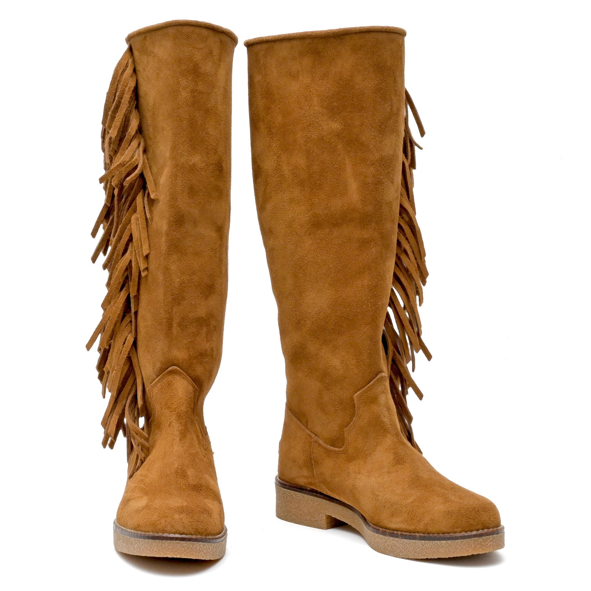 fringe tall suede roble