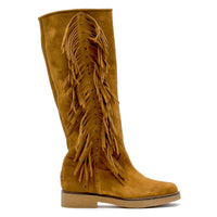 fringe tall suede roble