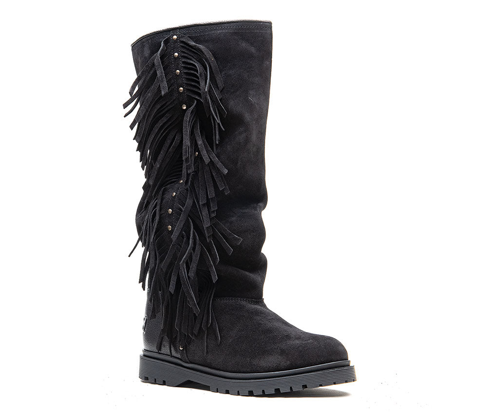 Fringe Tall Black - merino footpart