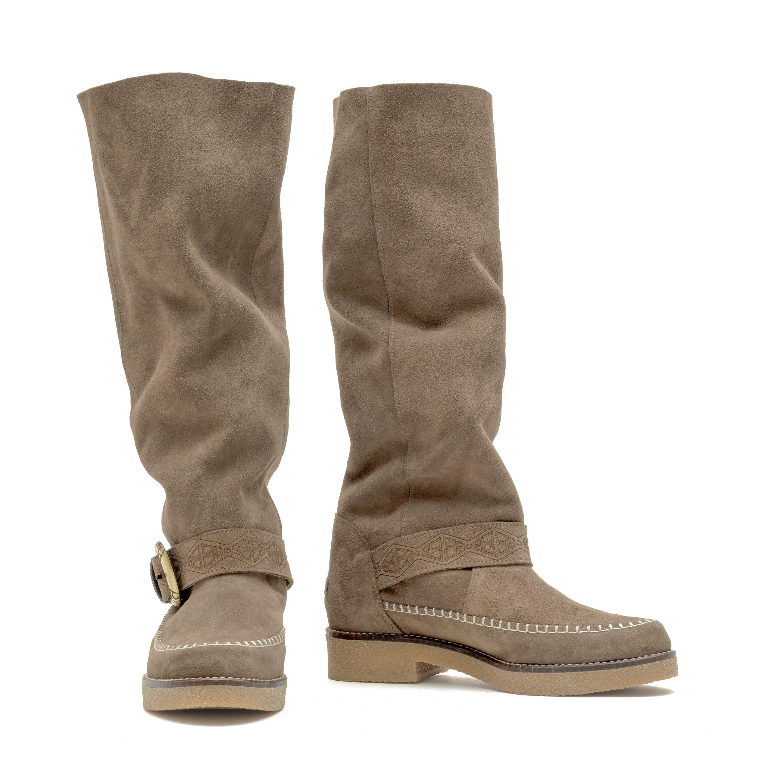 Moc Tall Buckle Taupe