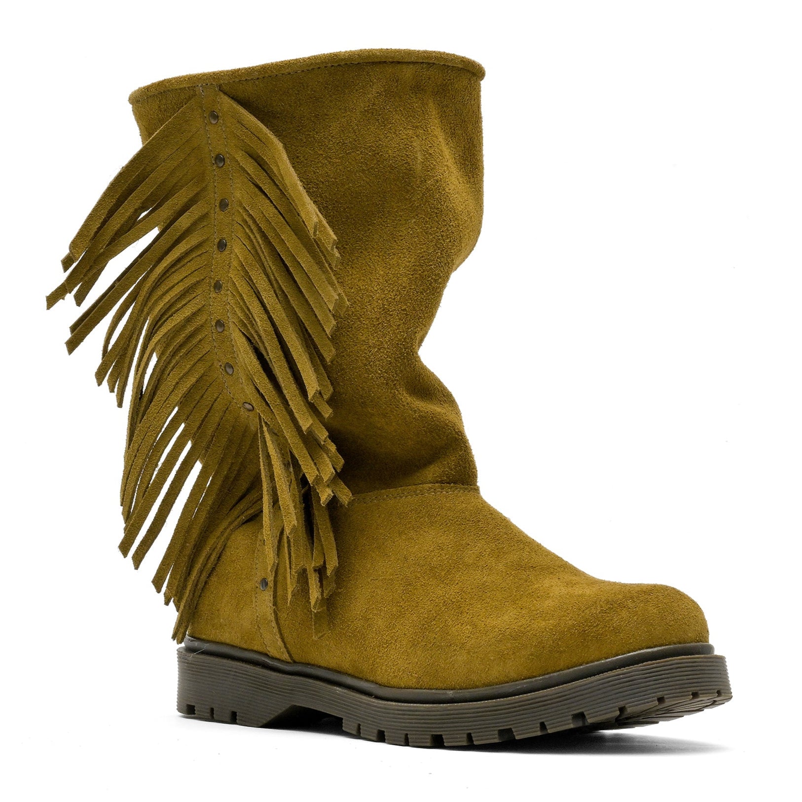 Fringe High Suede Olive
