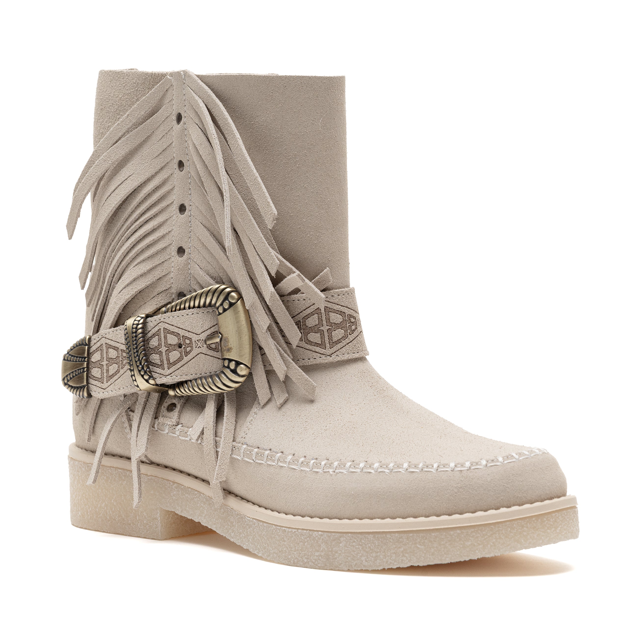 Moc Low Buckle/Fringe Cream