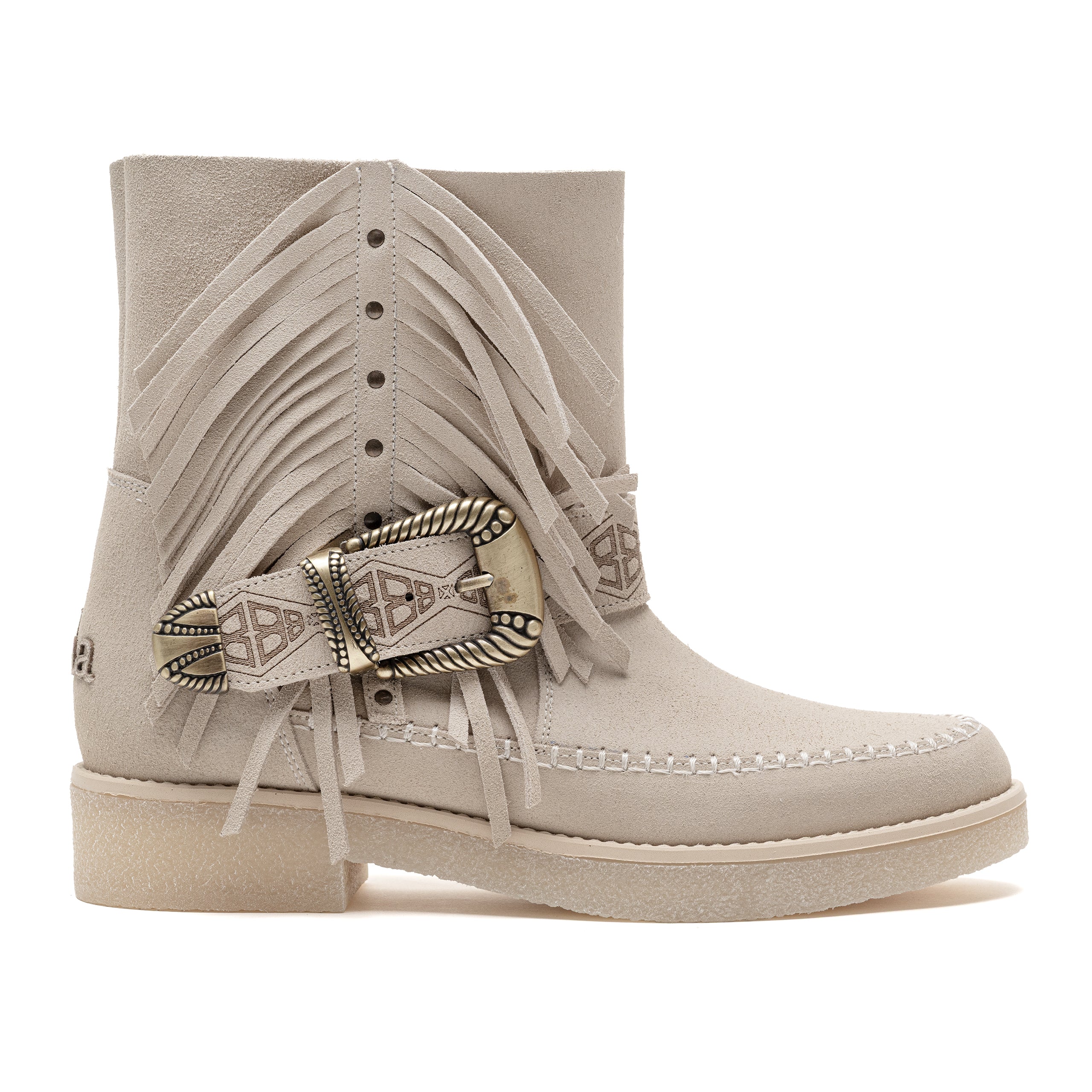 Moc Low Buckle/Fringe Cream